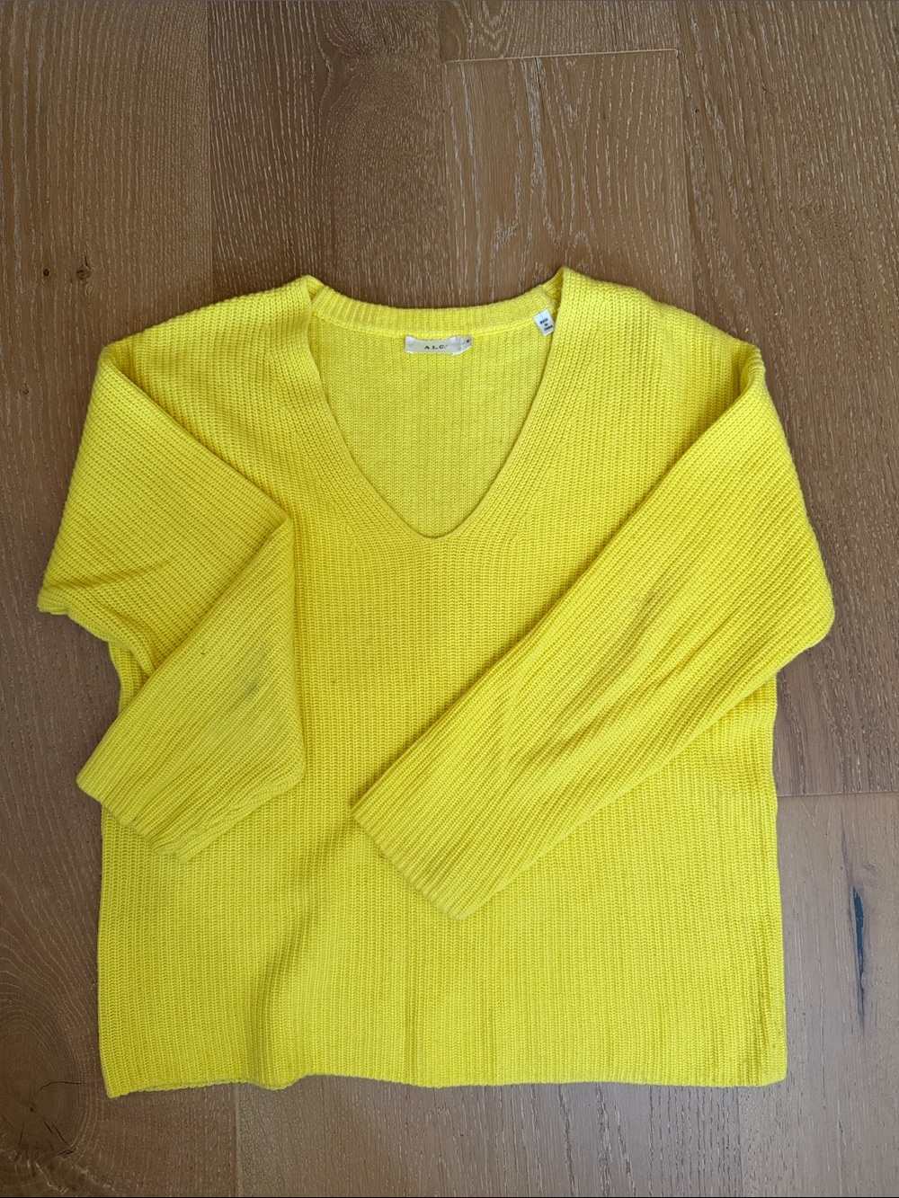 A.L.C. Bright Yellow V-Neck Women's Sweater